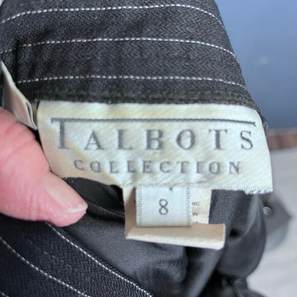 Talbots Collection Wool Blend Pinstripe Cuffed Dress Pants 8 Vintage Career - Picture 6 of 7